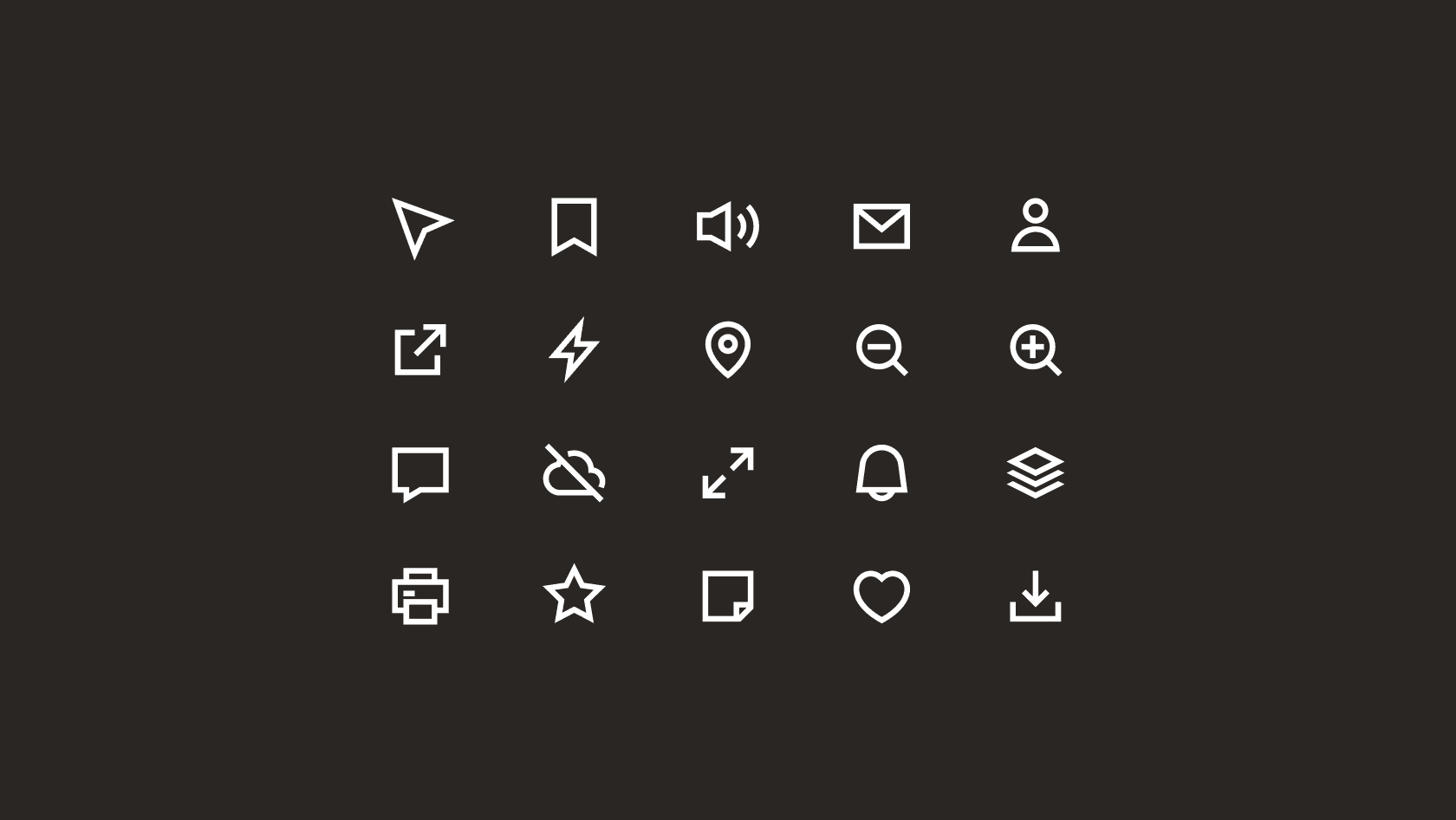 20 exemplarische funktionale Icons.