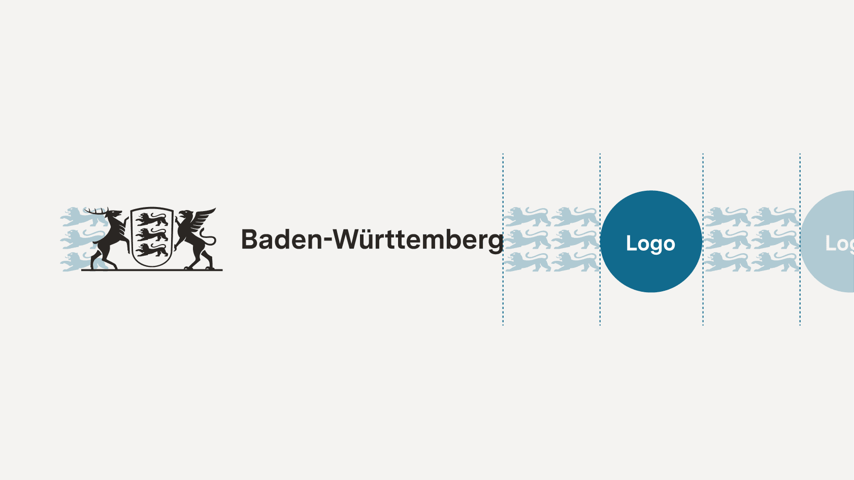 Darstellung des Abstands vom Extended Logo zu zusätzlichen Logos.