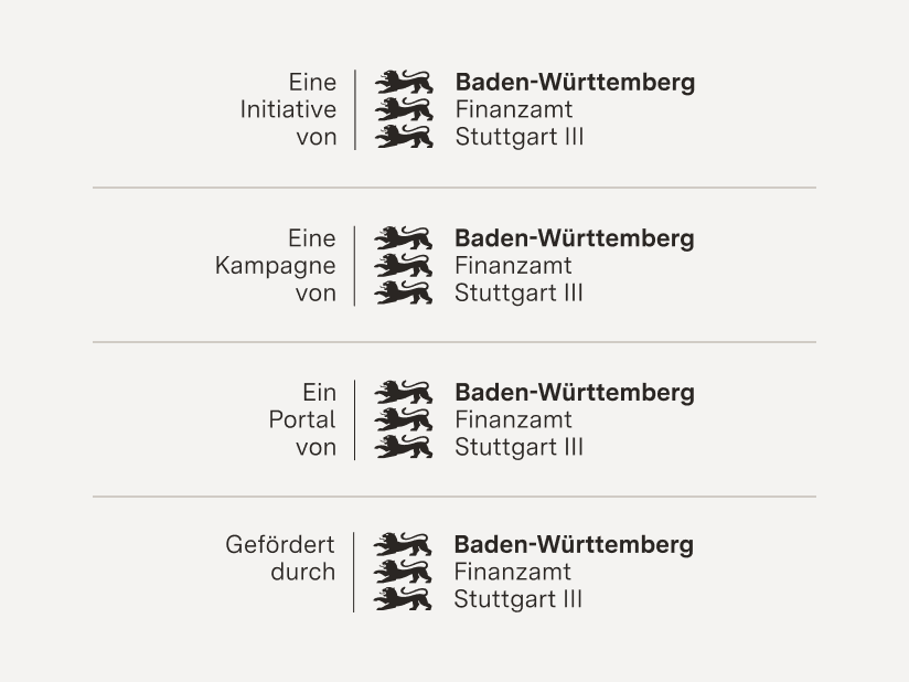 Vier Beispiele für die vier Arten von Absenderlogos.